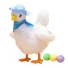 Fulenyi Animaux en Peluche chantants,Poule électrique en Peluche Mignonne pondant des œufs | Jouet de Poule Musical Confortab