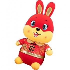Toyvian Poupée De Lapin du Nouvel an Cadeau De La Fête du Printemps Ornement De La Fête du Printemps Lapin du Nouvel an Chino