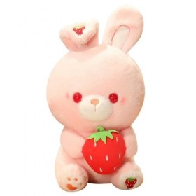 KiLoom Nouveau Strawberry Rabbit Peluche Oreiller Rose Lapin Poupées Peluche Doux Animal Coussin Filles Enfants Anniversaire 