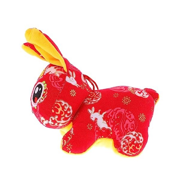 ibasenice Pendentif Lapin Poupée Lapin De Bureau Poupée Mascotte Chinoise Adorable Décor De Lapin Poupée Lapin du Nouvel an C