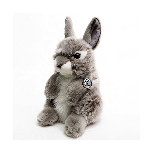 Lapin en peluche gris assis, lapin