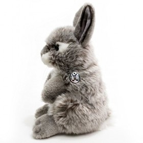 Lapin en peluche gris assis, lapin