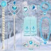 MULEVIP Robe Elsa Robe Elsa Reine des Neiges Déguisement Princesse Elsa Fille Robe,Deguisement Princesse Fille avec Accessoir