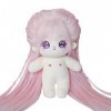 niannyyhouse Poupée en peluche de 20 cm aux cheveux longs pour fille, corps en peluche humanoïde nu sans attribut 20,3 cm cor