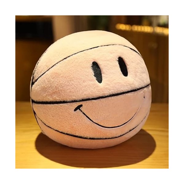 Smile Basketball Plush Toy Cute Ball Plushie Pillow Car Home Basketball Doll Smiley Ball Vent Throw Doll Creative Indoor Deco