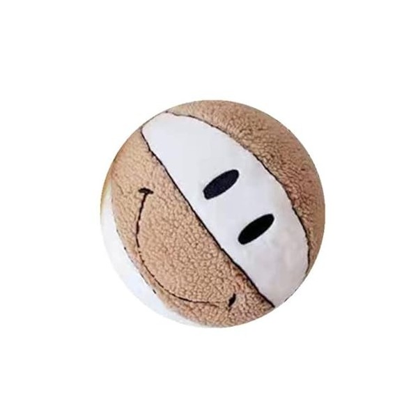 Smile Basketball Plush Toy Cute Ball Plushie Pillow Car Home Basketball Doll Smiley Ball Vent Throw Doll Creative Indoor Deco