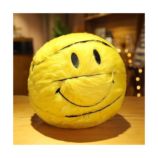 Smile Basketball Plush Toy Cute Ball Plushie Pillow Car Home Basketball Doll Smiley Ball Vent Throw Doll Creative Indoor Deco