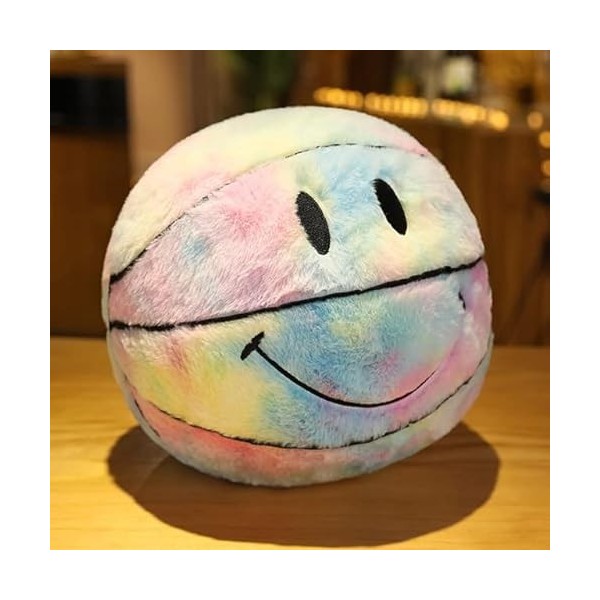 Smile Basketball Plush Toy Cute Ball Plushie Pillow Car Home Basketball Doll Smiley Ball Vent Throw Doll Creative Indoor Deco