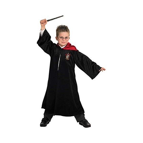 RUBIES - Harry Potter Officiel - Robe Gryffondor - Déguisement Enfant - Taille S - 3-4 ans - Costume Robe Noire à Capuche - P