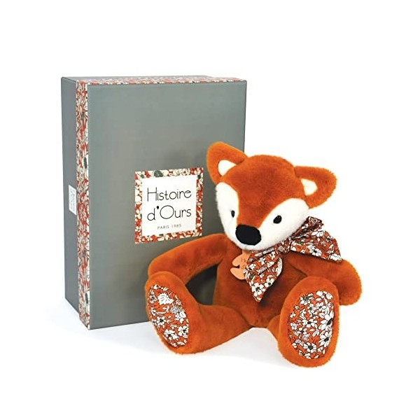 Histoire dOurs - Peluche Renard - Copains Câlins - Boîte Cadeau - Orange - 25 Cm - Douce et Mignonne - Idée Cadeau de Naissa