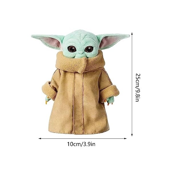 Grogu Peluche, Peluche Grogu, 25cm Baby Yoda Peluche, Star Wars Peluche, Peluche Baby Yoda, Yoda Jouets en Peluche, Baby Yoda