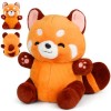 Mineup 23 cm Panda Roux en Peluche Red Panda Plush Kawaii, Poupée Panda Plushie Toy Coussin Cadeau, Peluches Pandas pour Fill