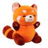 Mineup 23 cm Panda Roux en Peluche Red Panda Plush Kawaii, Poupée Panda Plushie Toy Coussin Cadeau, Peluches Pandas pour Fill