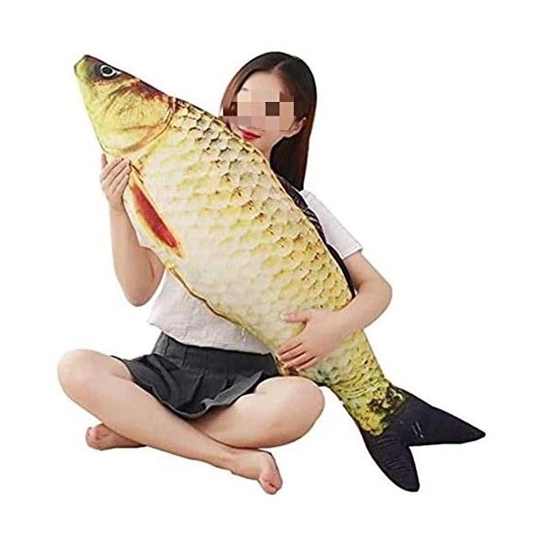 XICHEN Coussin géant 3D en forme de poisson doux en forme de carpe en peluche pour décoration de la maison, cadeau pour enfan