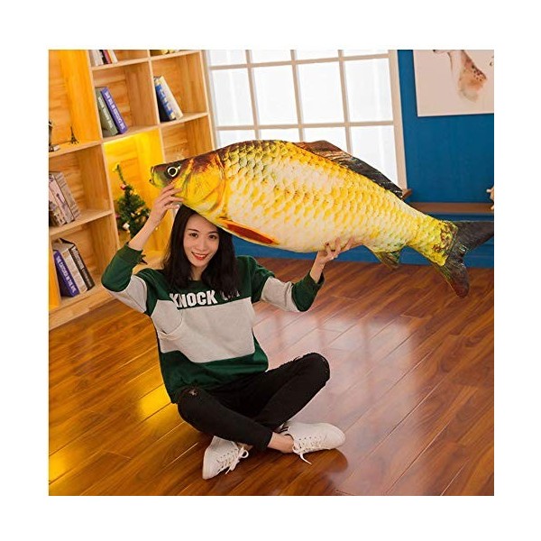 XICHEN Coussin géant 3D en forme de poisson doux en forme de carpe en peluche pour décoration de la maison, cadeau pour enfan