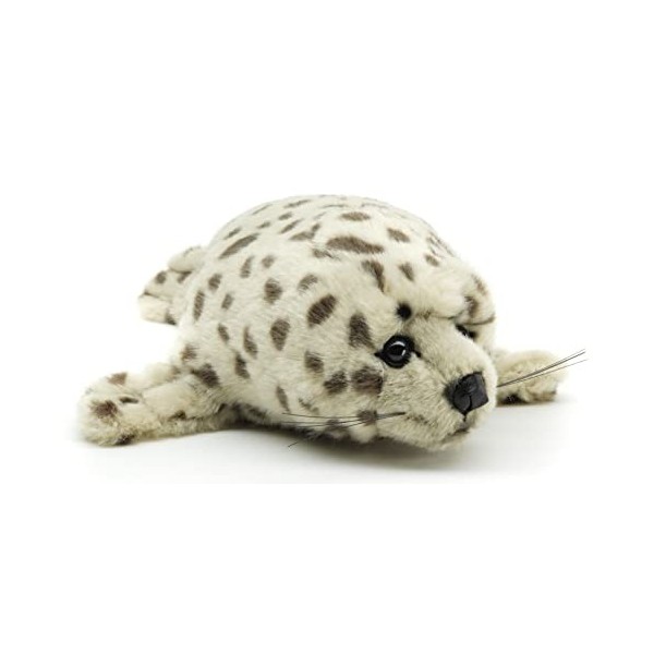 Uni-Toys Phoque Gris à Pois - 32 cm Longueur - Peluche Phoque - Doudou