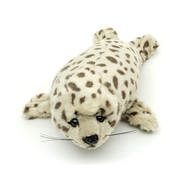 Uni-Toys Phoque Gris à Pois - 32 cm Longueur - Peluche Phoque - Doudou