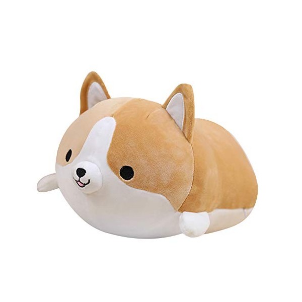 JAWSEU Cute Corgi Chien poupée en Peluche, Dessin animé en Peluche poupée Animal, Doux en Peluche Chien Dessin animé Coussin 