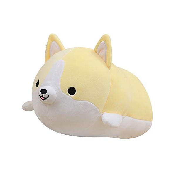 JAWSEU Cute Corgi Chien poupée en Peluche, Dessin animé en Peluche poupée Animal, Doux en Peluche Chien Dessin animé Coussin 