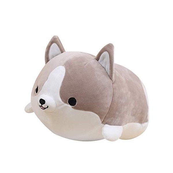 JAWSEU Cute Corgi Chien poupée en Peluche, Dessin animé en Peluche poupée Animal, Doux en Peluche Chien Dessin animé Coussin 