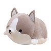 JAWSEU Cute Corgi Chien poupée en Peluche, Dessin animé en Peluche poupée Animal, Doux en Peluche Chien Dessin animé Coussin 