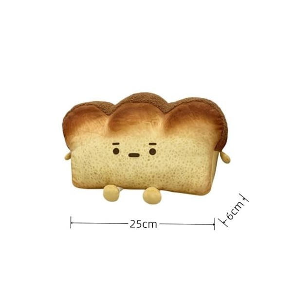 LAARNT Oreiller créatif en peluche pour pain toast, motif dessin animé, jouet en forme de tranche de pain