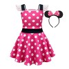 Lito Angels Deguisement Robe Minnie Mouse avec Oreilles de Souris Serre-tete pour Enfant Filles Taille 7-9 ans étiquette en 