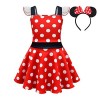 Lito Angels Deguisement Robe Minnie Mouse avec Oreilles de Souris Serre-tete pour Enfant Filles Taille 7-9 ans étiquette en 