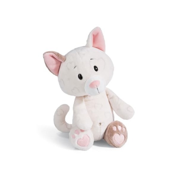 NICI Chat Love 25cm Blanc Douce et Durable, Mignonne Peluche à câliner, pour Jouer, pour Enfants et Adultes, Une Excellente i