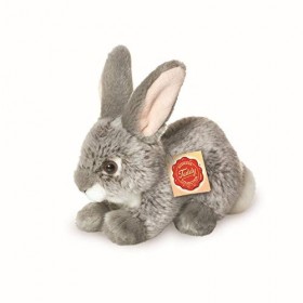 Teddy Hermann- Peluche-Lapin-Sédentaire, 937012, Gris, 18 cm