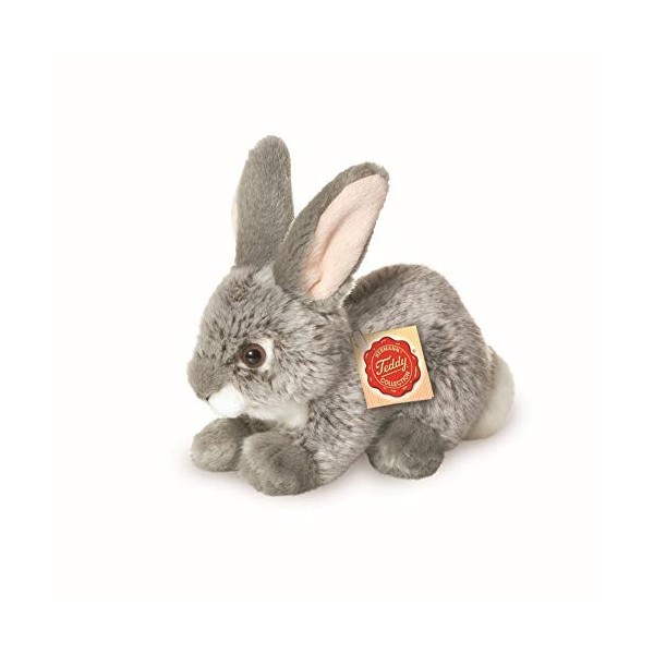 Teddy Hermann- Peluche-Lapin-Sédentaire, 937012, Gris, 18 cm