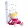 Jolijou - Poupée Souple en Tissu Blonde - Demoiselle Princesse - Constance - Boite Cadeau - 30 Cm - Robe Rose Fuchsia et Tutu