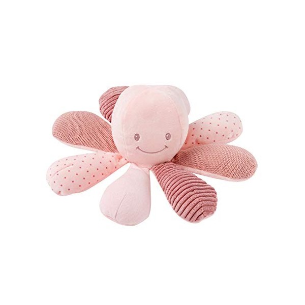 Nattou Doudou dActivités en Coton et Polyester, Doudou Poulpe avec Hochet et Couinement, Pour Nouveau-Nés et Prématurés, Env