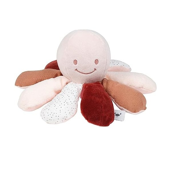 Nattou Doudou dActivités en Coton et Polyester, Doudou Poulpe avec Hochet et Couinement, Pour Nouveau-Nés et Prématurés, Env