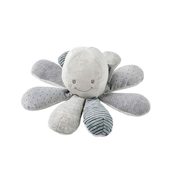 Nattou Doudou dActivités en Coton et Polyester, Doudou Poulpe avec Hochet et Couinement, Pour Nouveau-Nés et Prématurés, Env