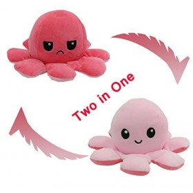 Peluche réversible en forme de pieuvre | Jouet en peluche mignon et réversible pour enfants et adultes - Cadeau danniversair