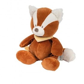 Nattou Peluche/Doudou, Boris Le Panda Rouge, Compagnon de Route dès la Naissance, env. 30 cm, Végétalien, Boris & Jungo, Oran