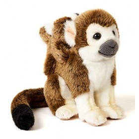 Uni-Toys - Tête de mort avec bébé assis - 19 cm hauteur - peluche AFFE, singe - peluche, doudou