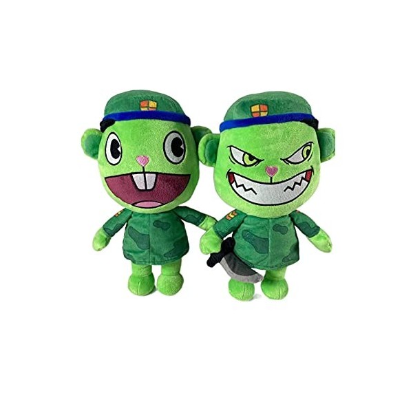 Anime HTF Happy Tree Friends Jouet en Peluche, Flaky Flippy Fliqpy Nutty Plushie Figure Cartoon Animal en Peluche Poupée Douc