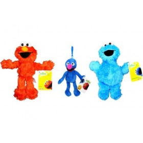 Sesame Street – Lot de 3 peluches super douces de qualité Elmo, monstre biscuit et clip Grover de 18 cm
