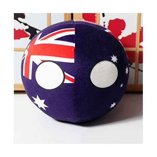 Polandball Countryball Poupée en Peluche, Cosplay Ukraine Espagne Portugal Pologne Boule Peluche Pendentif Mini Oreiller, Cad