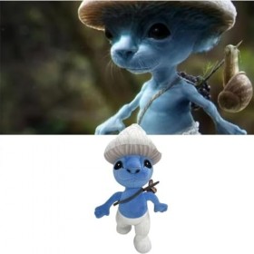 SBTRKT Peluche Chat Schtroumpf 2023, Jouet Mignon en Peluche Chat Schtroumpf for Fans, Cadeau 1 pièce , 9.8 Pouces