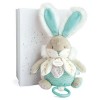 Doudou et Compagnie - Peluche Lapin Avec Doudou Mouchoir - 31 cm - Beige - Cadeau De Naissance - Jolie Boîte Cadeau - Lapin D