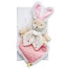 Doudou et Compagnie - Peluche Lapin Avec Doudou Mouchoir - 31 cm - Beige - Cadeau De Naissance - Jolie Boîte Cadeau - Lapin D