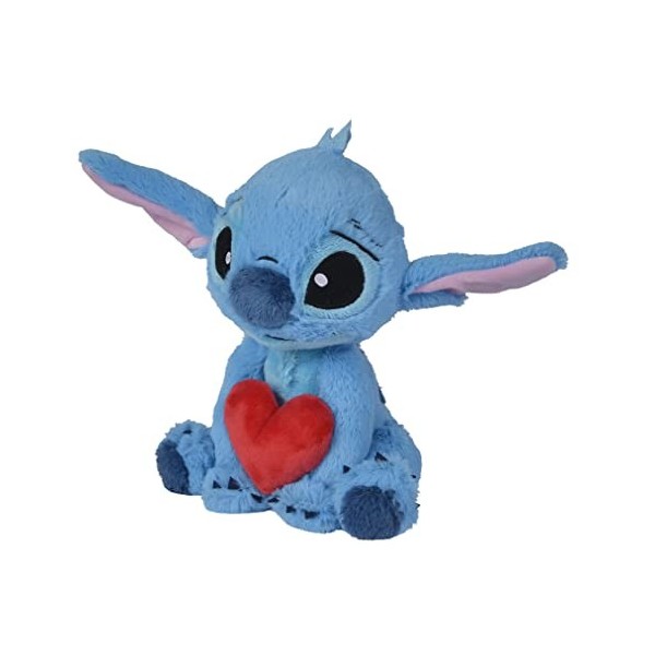 Disney - Lilo & Stitch - Stitch avec Coeur, 25cm, câlin, Peluche, à partir de 0 Ans