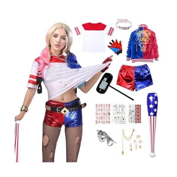 JMOCD Harley Costume Cosplay Enfant, 120 CM 