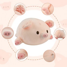 Surplex Cochon en Peluche Joufflu Jouet Oreiller Cochon en Peluche Rose, Mignon Peluche Coussin Animal Jouets doreiller étre