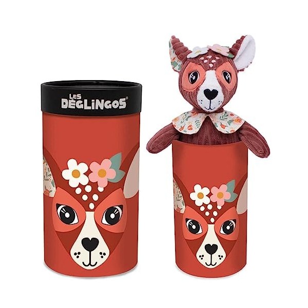 LES DÉGLINGOS - Grand Simply - Mélimélos la Biche en Boite - Peluche Ultra Douce - Idée Cadeau - Utilisable dès la Naissance 