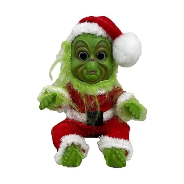 Jouet en peluche de Noël poupée monstre vert, voleur drôle volé elf
