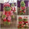 Jouet en peluche de Noël poupée monstre vert, voleur drôle volé elfe en peluche peluche poupée cadeau Grinch décoration de sa